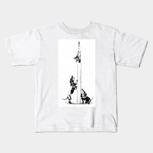 Vintage 1916 dogs and cat illustration Kids T-Shirt